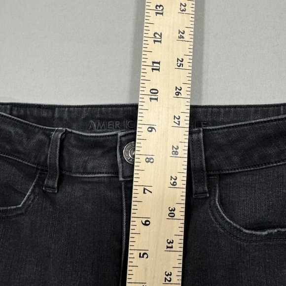 American Eagle Jeans Womens 2 X Long Black Hi Rise Jegging Dream Stretch Denim - Picture 4 of 9